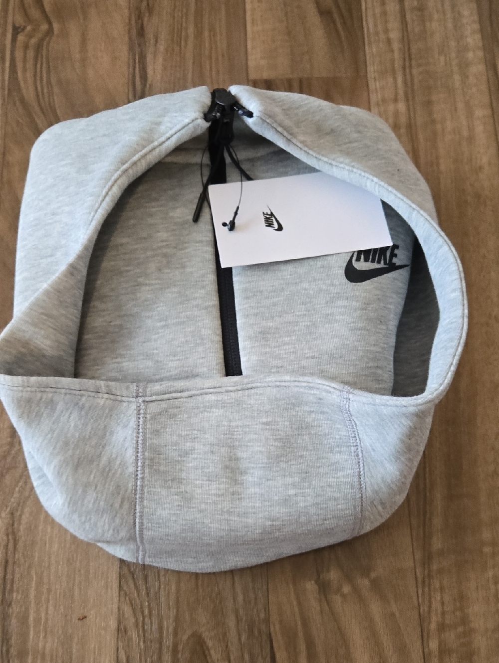 Nike Gray and Black Logo Mens Hoodie (XS)